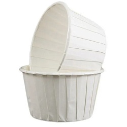 Капсулы для капкейков жесткий борт "Белый" 100 шт