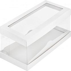 Коробка под рулет 30 см*12 см*13 см с прозрачными стенками и окном "Люкс"