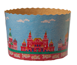 Форма бумажная для кулича "КРЕМЛЬ" d= 13,4 см x h= 10 см
